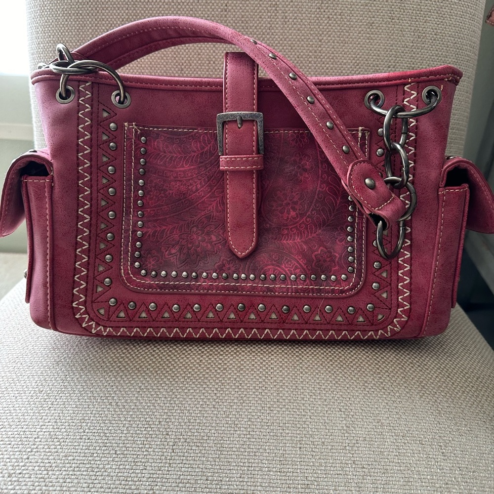 Montana West Concealed Carry Satchel - Leather - cowgirl bag